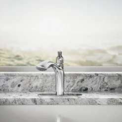 Pull-out kitchen sink faucet with two-function sprayhead