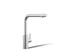 Pull-out kitchen sink faucet with two-function sprayhead