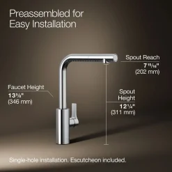 Pull-out kitchen sink faucet with two-function sprayhead