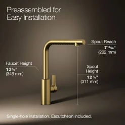 Pull-out kitchen sink faucet with two-function sprayhead