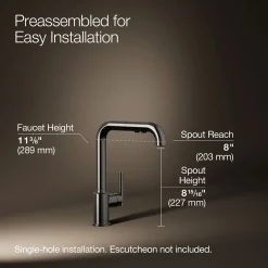 Pull-out kitchen sink faucet with three-function sprayhead