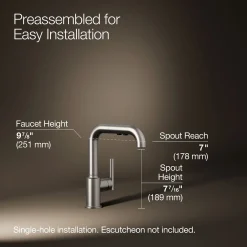 Pull-out kitchen sink faucet with three-function sprayhead