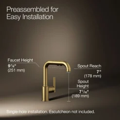 Pull-out kitchen sink faucet with three-function sprayhead