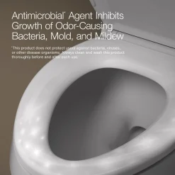 Quick-Release™ elongated toilet seat with antimicrobial agent