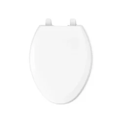 Quick-Release™ elongated toilet seat with antimicrobial agent