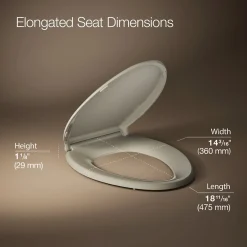 ReadyLatch® Quiet-Close™ elongated toilet seat