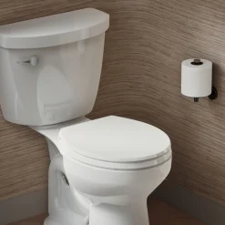 ReadyLatch® Quiet-Close™ round-front toilet seat with antimicrobial agent