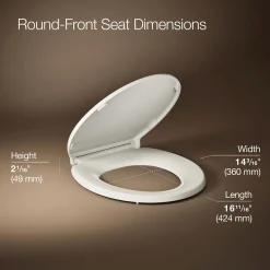 ReadyLatch® Quiet-Close™ round-front toilet seat with antimicrobial agent