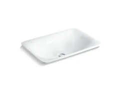 21" rectangular drop-in bathroom sink, no overflow