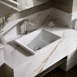 21" rectangular drop-in bathroom sink