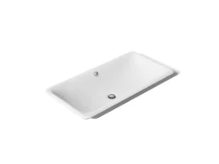 30" rectangular drop-in/undermount/vessel bathroom sink with White painted underside