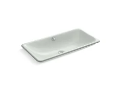 30" rectangular drop-in/undermount/vessel bathroom sink with White painted underside