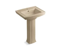 24" rectangular pedestal bathroom sink