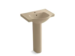 24" rectangular pedestal bathroom sink