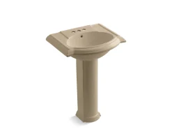 24-1/4" rectangular pedestal bathroom sink