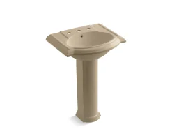 24-1/4" rectangular pedestal bathroom sink