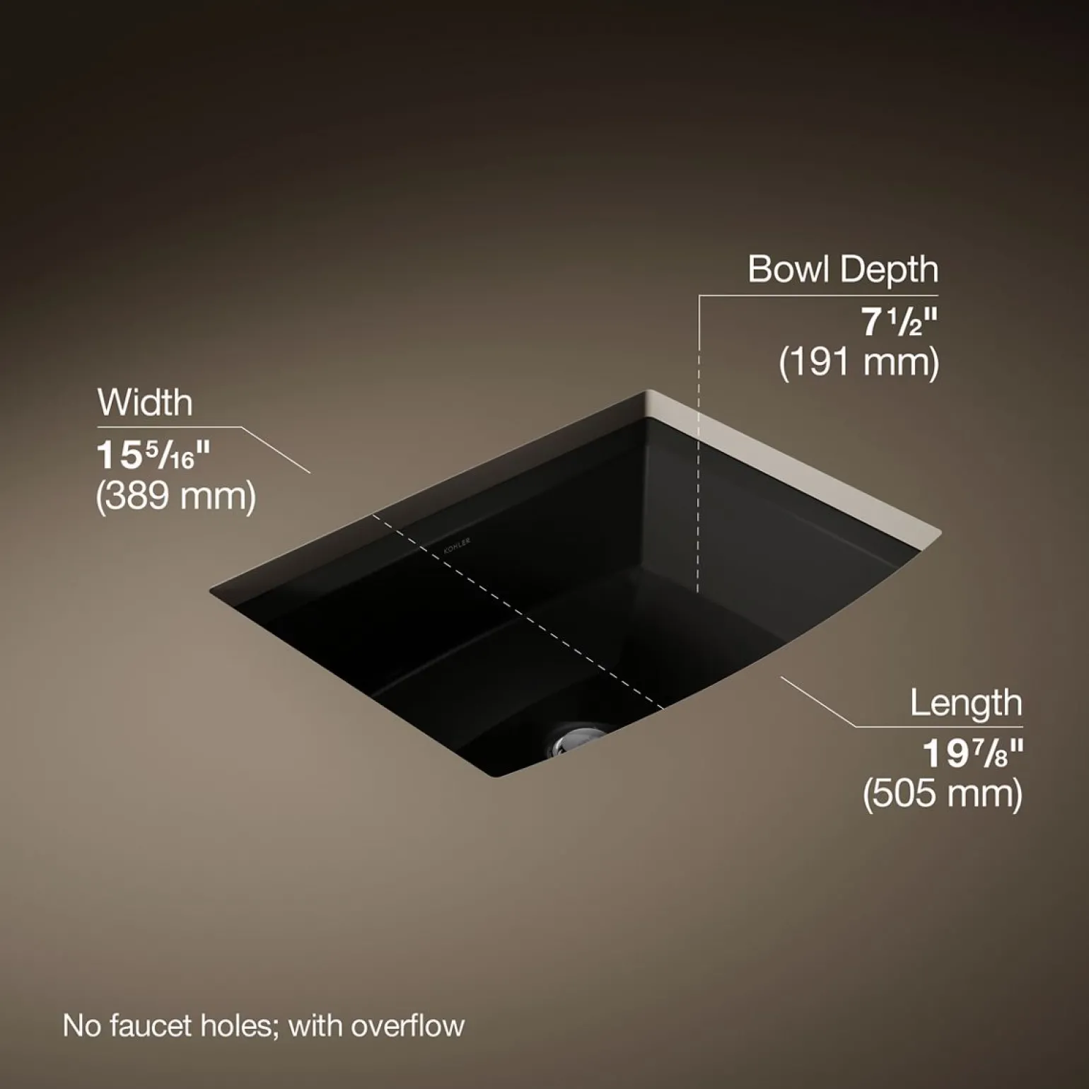 20" rectangular undermount bathroom sink