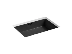 24" rectangular undermount bathroom sink with glazed underside