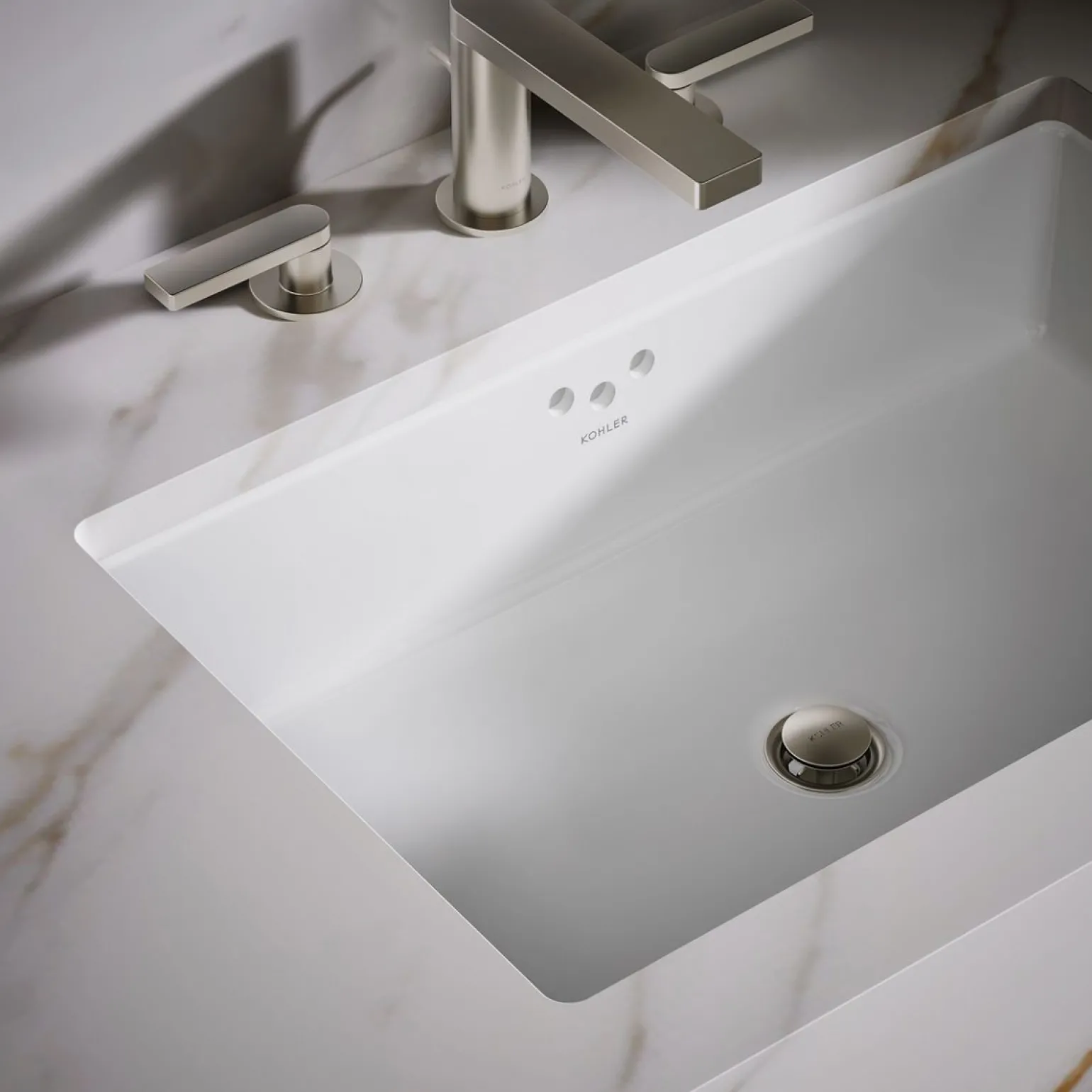 24" rectangular undermount bathroom sink with glazed underside