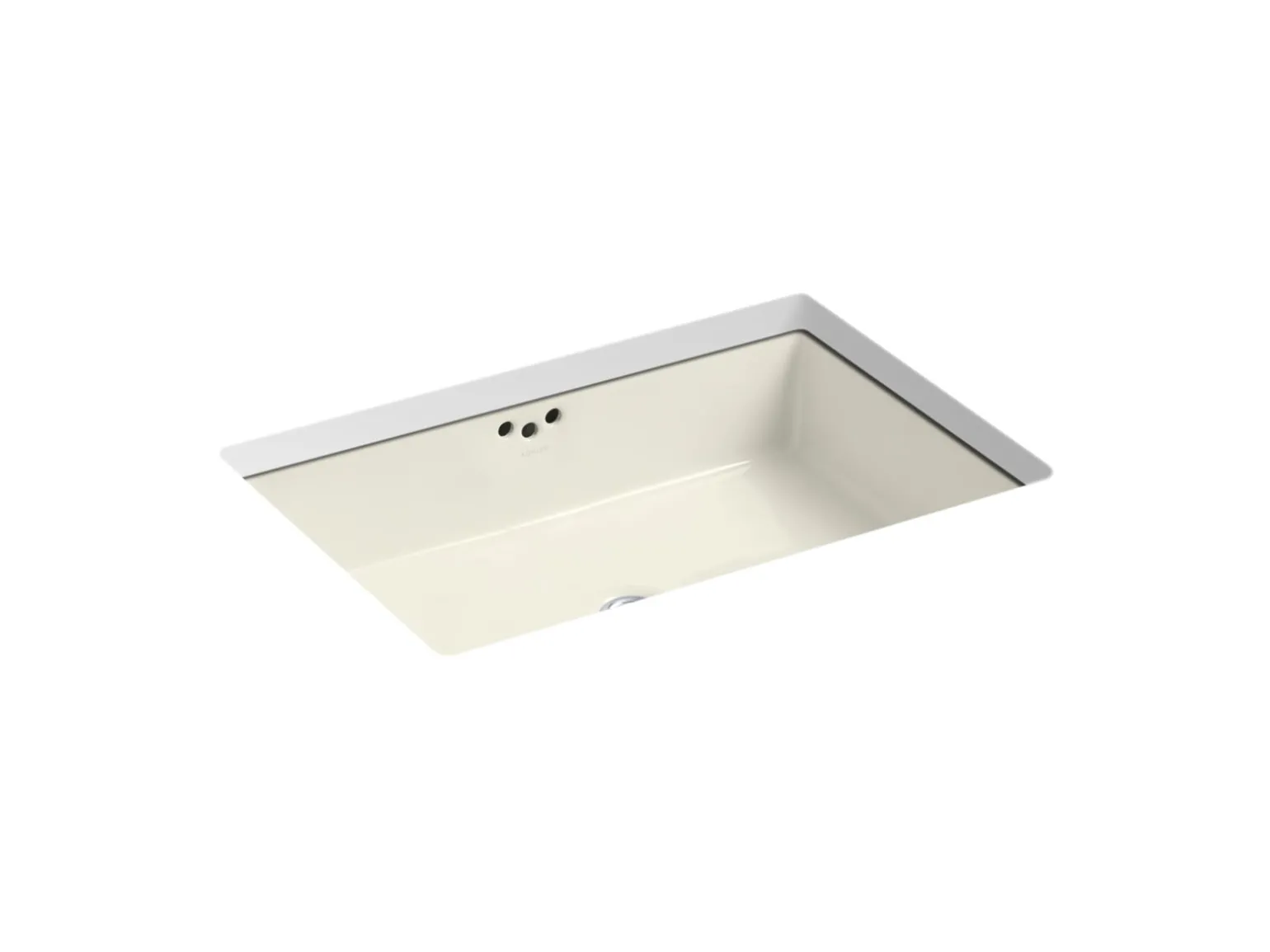 24" rectangular undermount bathroom sink with glazed underside