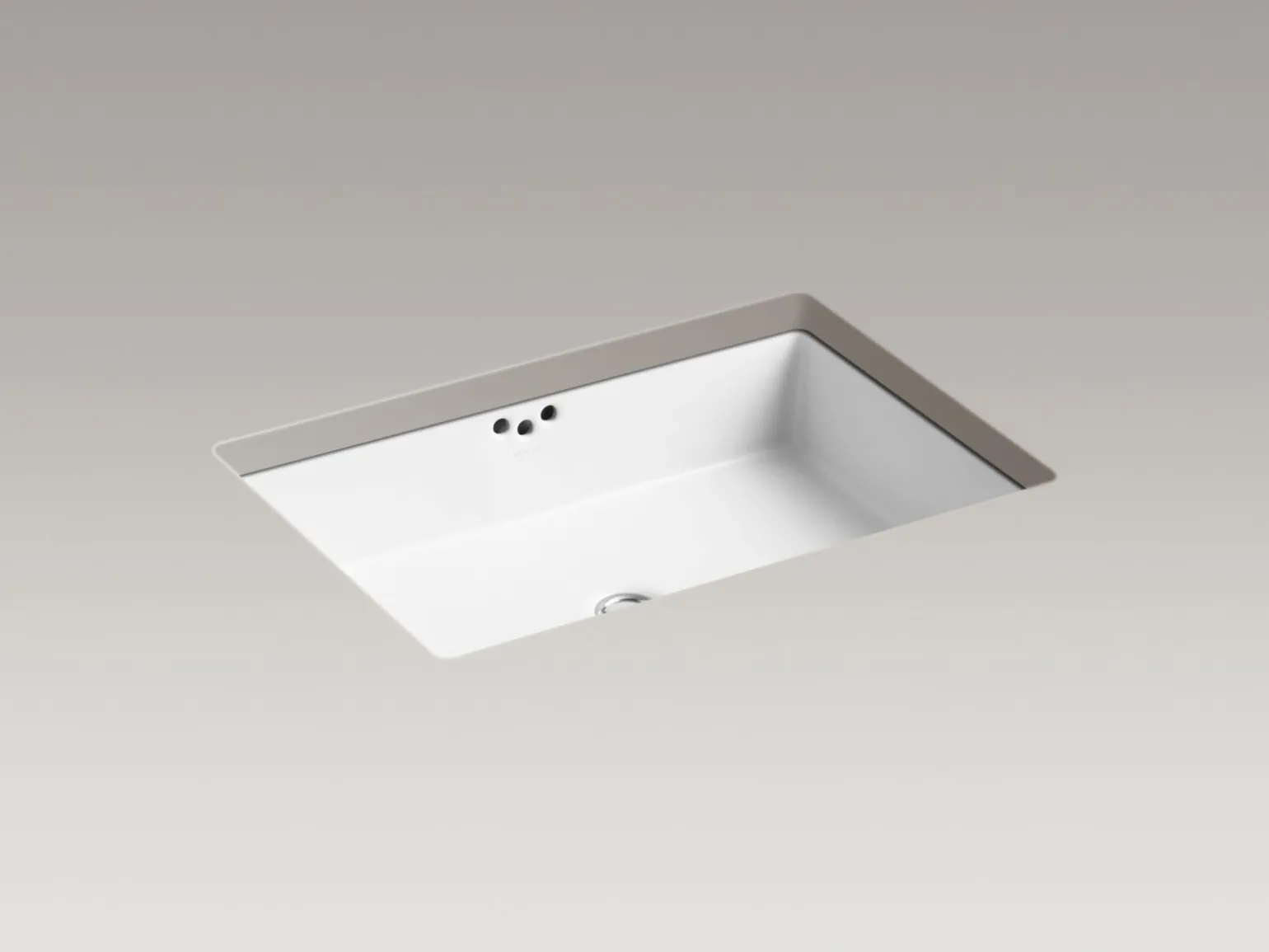 24" rectangular undermount bathroom sink with glazed underside