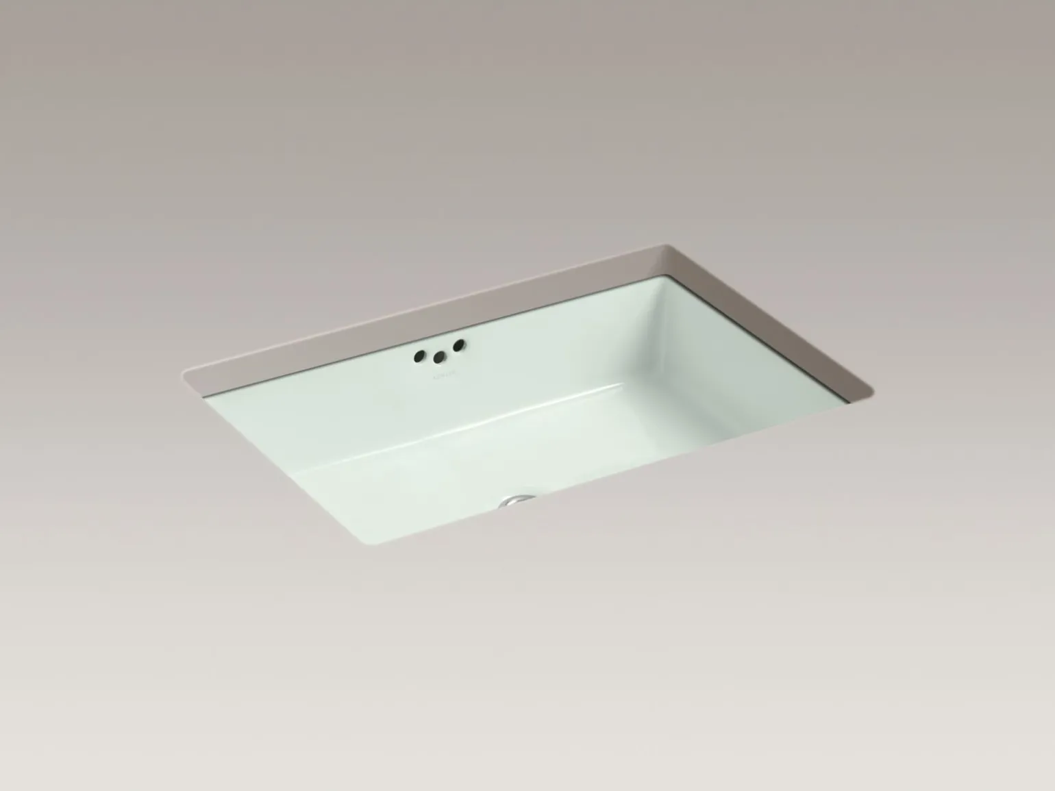 24" rectangular undermount bathroom sink with glazed underside