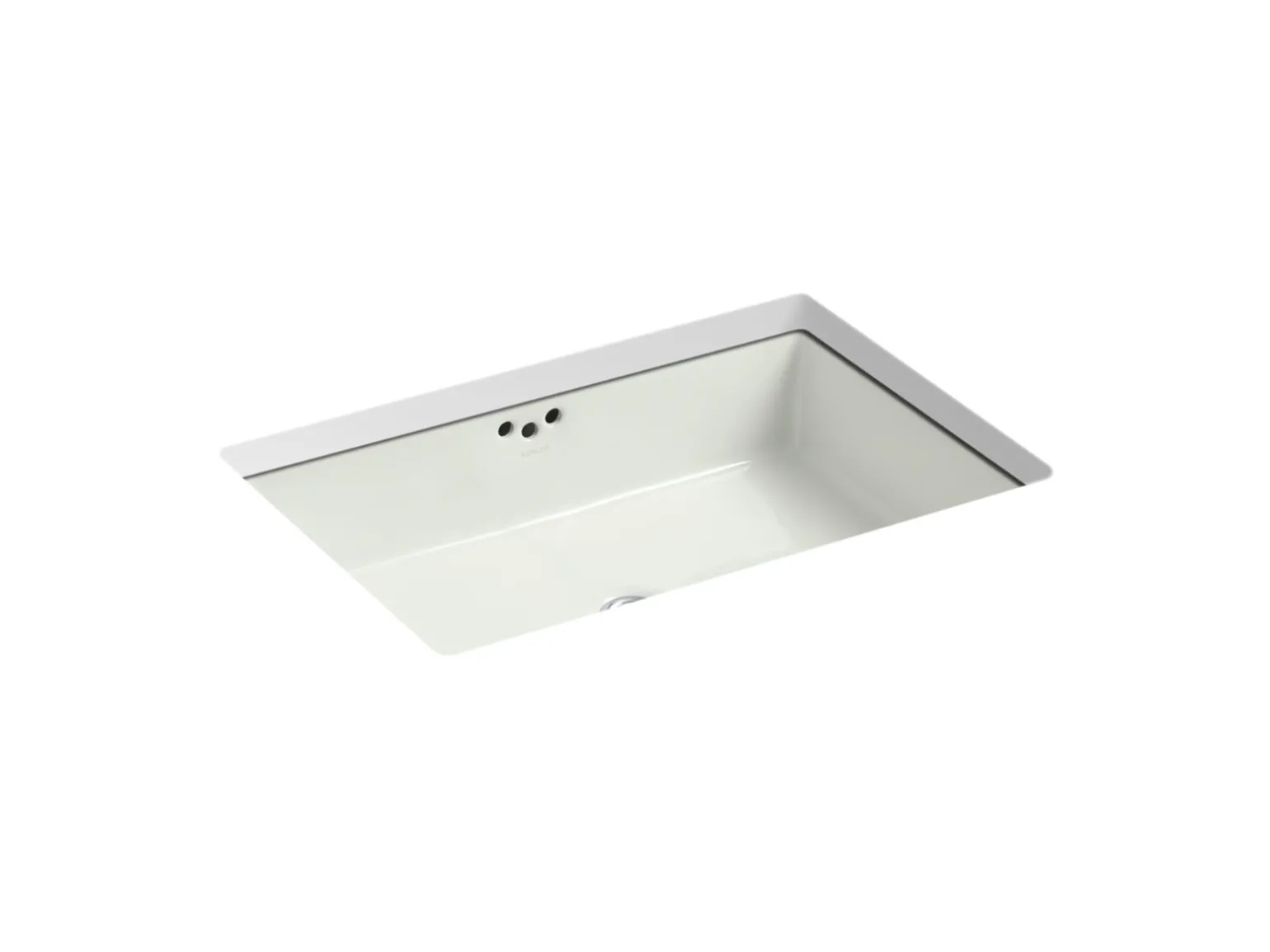 24" rectangular undermount bathroom sink with glazed underside