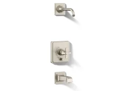 Rite-Temp® bath and shower trim kit with push-button diverter and cross handle, without showerhead
