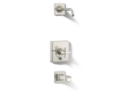 Rite-Temp® bath and shower trim kit with push-button diverter and cross handle, without showerhead