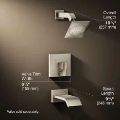 Rite-Temp® bath and shower trim kit with push-button diverter, 2.5 gpm