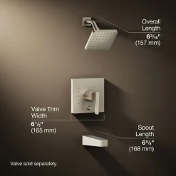 Rite-Temp® bath and shower trim kit with push-button diverter, 2.5 gpm