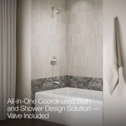 Rite-Temp® bath and shower trim kit with push-button diverter, without showerhead