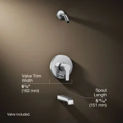 Rite-Temp® bath and shower trim kit with push-button diverter, without showerhead