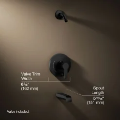 Rite-Temp® bath and shower trim kit with push-button diverter, without showerhead