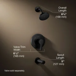 Rite-Temp® bath and shower trim kit with push-button diverter, 1.5 gpm