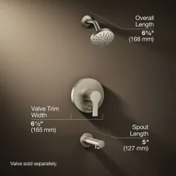 Rite-Temp® bath and shower trim kit with push-button diverter, 1.5 gpm
