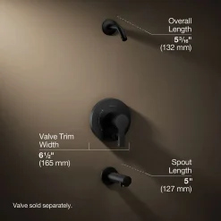 Rite-Temp® bath and shower trim kit with push-button diverter, without showerhead