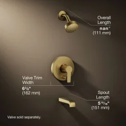 Rite-Temp® bath and shower trim kit with push-button diverter, 1.75 gpm