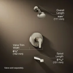 Rite-Temp® bath and shower trim kit with push-button diverter, 1.75 gpm