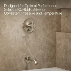 Rite-Temp® bath and shower trim kit with push-button diverter and cross handle, 1.75 gpm