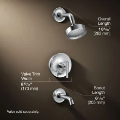 Rite-Temp® bath and shower trim kit with push-button diverter and lever handle, 1.75 gpm