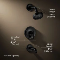 Rite-Temp® bath and shower trim kit with push-button diverter and lever handle, 1.75 gpm