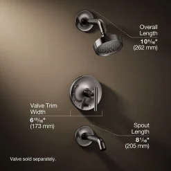 Rite-Temp® bath and shower trim kit with push-button diverter and lever handle, 1.75 gpm