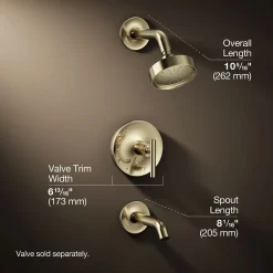 Rite-Temp® bath and shower trim kit with push-button diverter and lever handle, 1.75 gpm