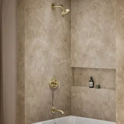 Rite-Temp® bath and shower trim kit with push-button diverter and lever handle, 1.75 gpm