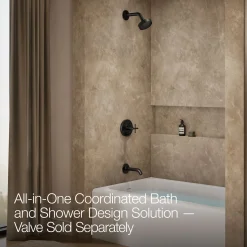 Rite-Temp® bath and shower trim kit with push-button diverter and cross handle, 2.5 gpm