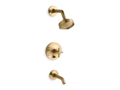 Rite-Temp® bath and shower trim kit with push-button diverter and cross handle, 2.5 gpm