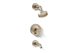 Rite-Temp® bath and shower trim kit with push-button diverter and cross handle, 2.5 gpm