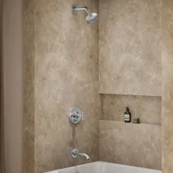 Rite-Temp® bath and shower trim kit with push-button diverter and cross handle, 2.5 gpm