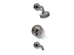 Rite-Temp® bath and shower trim kit with push-button diverter and cross handle, 2.5 gpm